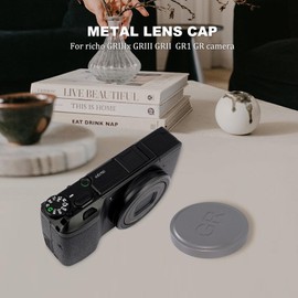 Metal Lens Cap Compatible with RICOH GRIIIx GRIII GRII GR3 GR2 GR1 GR Camera Aluminum Alloy Dustproof Lens Cover (Light Purple)