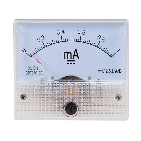 uxcell Analog Current Panel Meter DC 0-1mA 85C1 Ammeter 64x57x56mm
