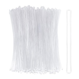 100 Pcs Plastic Luggage Loop Straps Transparent Only Bag Tags Worm Loops Identification ID Card Badge Label Tag Holder for Travel Office Agencies Schools Photo Suitcases Supplies