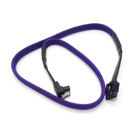 MainCore SATA 3 III Locking Right Angle Plug to Plug 6GBps High Speed Braided Cable Lead 0.5m