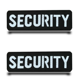 Pack of 2 "Security" Safety Funny Flag Patch Removable Infrared IR Reflective Embroidery Tactical Military Patch Applique for Backpacks Clothing Bags Vest Jacket