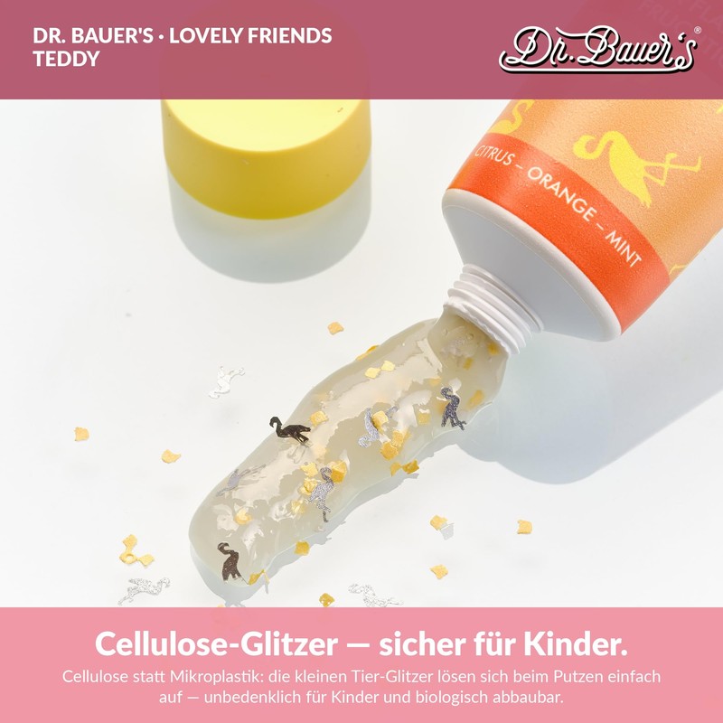 Dr. Bauer's Lovely Friends Children's Toothpaste with Magic Glitter Figures,
