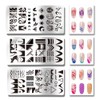PH PandaHall 3pcs French Tip Nail Stamping Plates Geometric Line