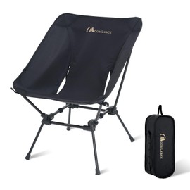 MOON LENCE Portable Camping Chair, Backpacking Chair, Ultralight & Compact, 330 lbs Capacity, for Outdoor Camp, Travel, Beach, Picnic, Hiking (Black)