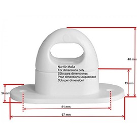 FKAnhängerteile - Screw Cap for Oval Eyelets, Plastic, Grey, 42 x 22 mm, Universal Fit for Car, Quantity: 10 Pieces