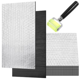 196 Mil Car Sound Deadening Mat Sound Deadener Foil Foam Noise Deadening Material Insulation Mat with Rubber Roller for Hood Ceiling Door, 15 Pcs, 15.7 x 9.8 in