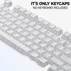 White Topographic PBT Keycaps,97 Key Caps Set Side Printed,No Tear