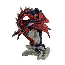 Veronese Resin Statues Andrew Bill Bloodfire Hand Painted Red Dragon Statue 7 X 8.25 X 5.5 Inches Red