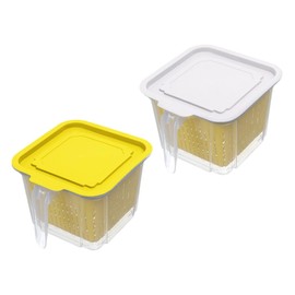 GRIRIW 2Pcs Double Food Storage Containers with Drainage Design Versatile Kitchen Preservation Crisper Boxes for Vegetables Material Transparent and Detachable