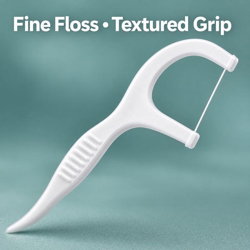 Ultra-Fine Dental Floss Picks with Pointed Toothpick, 150/300/600/1000 Count Options