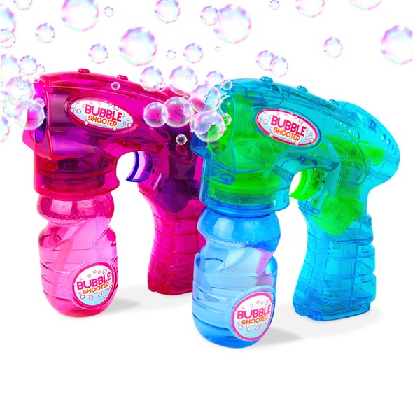 Boley Light-Up Bubble Guns - 2 Pack Bubble Gun for Kids & Toddlers - Bubble Blower Blaster Machine Shooter for Boys & Girls
