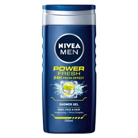 Nivea MEN Shower Gel Twin Set SENSITIVE & POWER FRESH Body, Face & Hair Wash 2 x 250ml Exclusive Selection from Kingdom Supplies.
