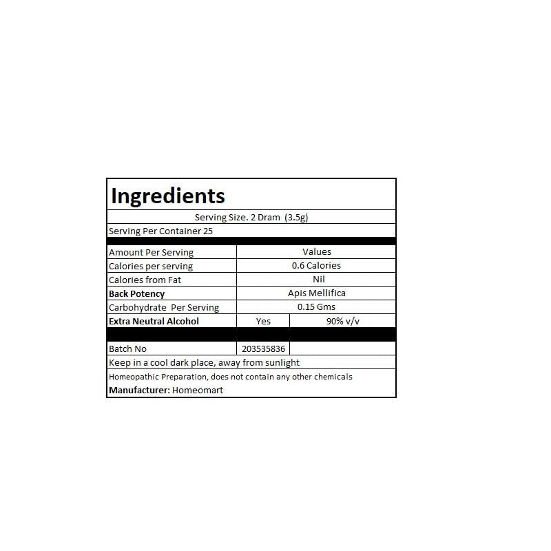 Homeomart.com Apis Mellifica Homeopathy Pellets (Pills) in 200C Potency, Pack