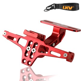 LKV Universal Motorcycle License Plate Bracket with LED Light Fender Eliminator Kit,CNC Aluminum Motorcycle License Plate Holder Mount