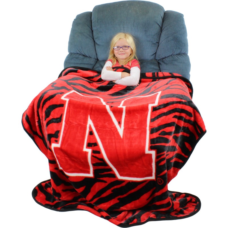 College Covers Nebraska Cornhuskers Raschel Throw Blanket, 60 in by