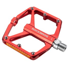 ROCKBROS Mountain Bike Pedals MTB Pedals with Reflective Strips Bicycle Flat Pedals Aluminum 9/16" Sealed Bearing Lightweight Platform for Road Mountain BMX MTB Bike