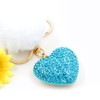 Tobestu Sparkly Rhinestone Heart Keychain Car Keyrings Pompom Ball Charms