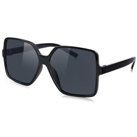 YoinWonr Trendy sunglasses for women men, UV Protection polarized lenses,lightweight retro plastic frame, suitable for various face shapes for travel and driving(Black)