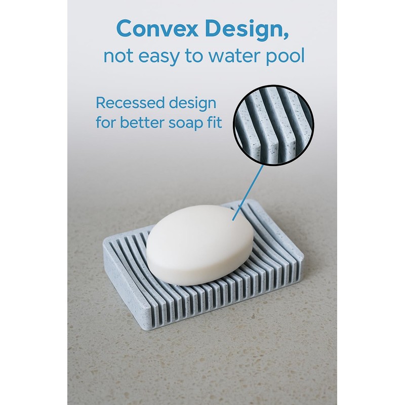 Minimalist Self‑Draining Soap Dish Tray (Natural White)