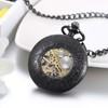 JewelryWe Mens Hollow Pocket Watch Mechanical Movement Classic Retro Roman