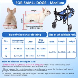 Dog-Wheelchair for Back Legs, Mobility Aid with Disabled Hind Legs Walking, Small Dog Wheelchair Carts with Wheels, Light Weight Wheelchair for Leg Support Helps Senior, Injured and Paralyzed (Medium)