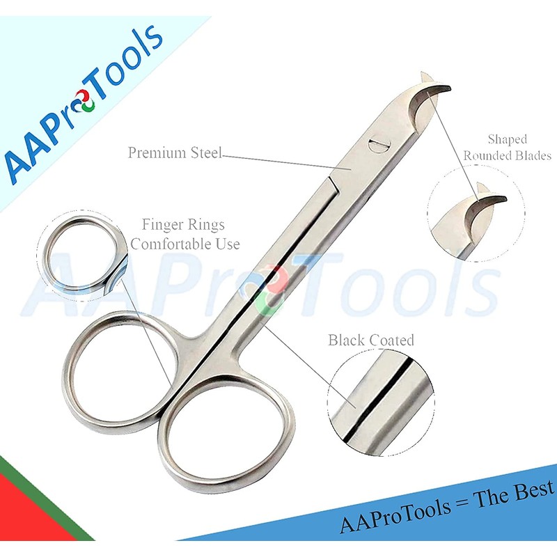 AAPROTOOLS WHITE TOENAIL CAT SCISSORS 4.5"
