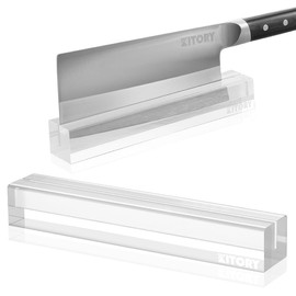 Square Cleaver Knife Block, Knife Stand/Holder especialy for Square Cleaver Knife Display or Exhibition -8'' Elegant Transparent Acrylic, From Kitory