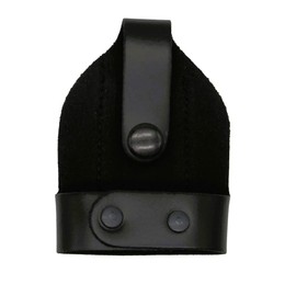 Shield Wallets Bikini Open Top Handcuff Case Black Leather with Clip and Black Snap Detective Style