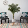 Nearly Natural 5ft. Golden Cane Artificial Palm Tree in White
