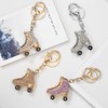 Skates Rhinestone Keychain,Shoe Gold Sparkling Charm Keychain Pendant (Gold)