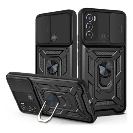Funda Moto G60 Uso Rudo Antigolpes Tapa Cámara Deslizante Soporte Anillo