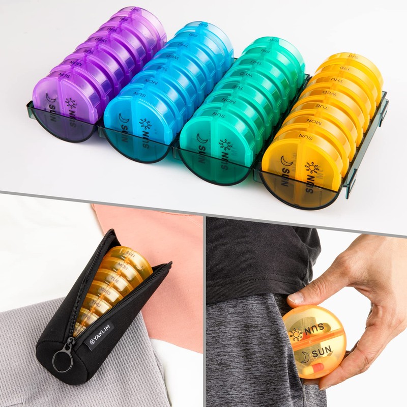 Yaklim Monthly Pill Organizer 2 Times A Day,XL One Month