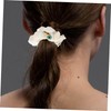 OHPHCALL 2pcs Fabric Embroidered Flower Hair Ties for Women Elastic