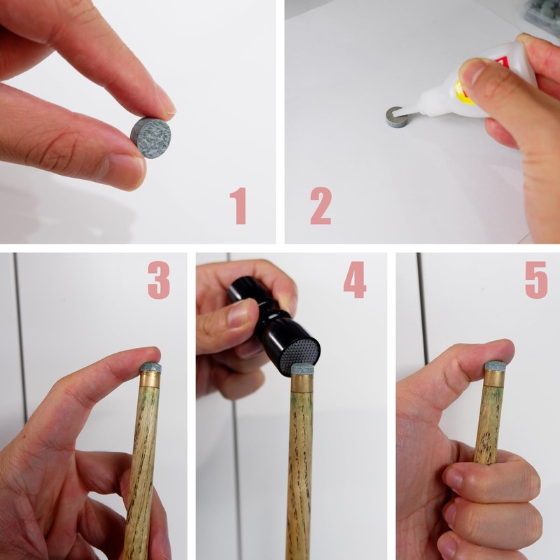 HUIESON 25Pcs 13mm Replacement Pool Cue Tips, Billiard Pool Cue