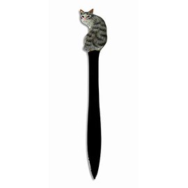 LX Hand Painted Gray Cat Letter Opener