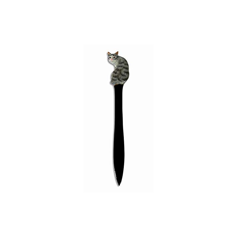 LX Hand Painted Gray Cat Letter Opener