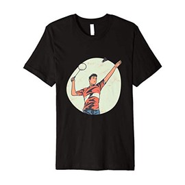 Retro Badminton Birdie: Badminton Serve Premium T-Shirt