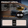 Nilight Amber 48LED Visor Strobe Lights Interior Windshield Emergency Warning