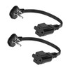 Flat Plug 1Ft Short Extension Cord, 90-Degree Plug Low Profile