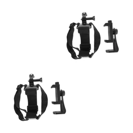 TEHAUX 2 Sets Head Mounted Phone Rack with Headband for Live Streaming POV Shooting Compatible with Smartphones Sports Cameras Hands Video Capture for Content Creators