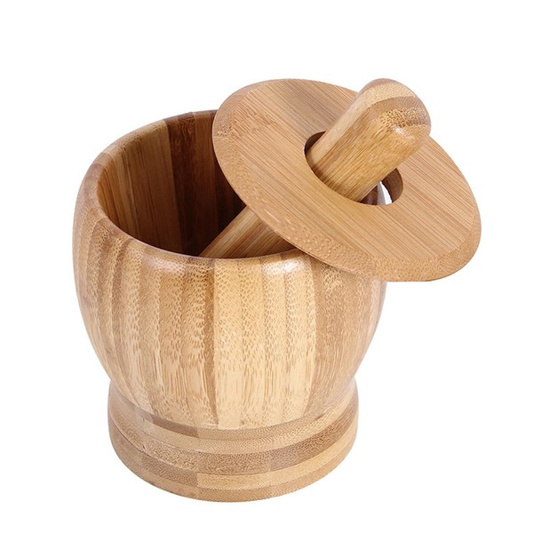 CTTPEG Mortar and Pestle,Wooden Pestle and Mortar Set 100% Natural