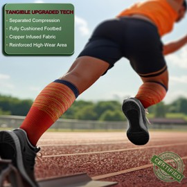 BULLIANT Women Socks-Compression Knee-high Socks 15-20mmgh Pressure-Extra Cushioned Footbed Extra Wicking(3Pairs,Small-Medium)