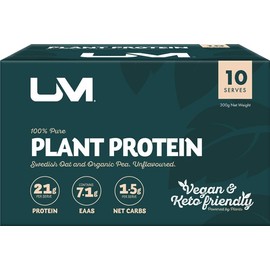 UM Pure Plant Protein Powder | Vegan, Dairy-Free & Gut-Friendly | 20g Protein Per Serve | Pea & Rice Protein Blend | Naturally Flavored | 10 Sachet