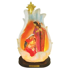 12 Inch Holy Family with Light Home Ornament Lamp Decorative Votive Religious Light