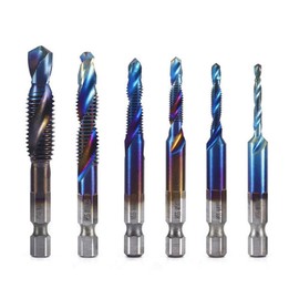 Tap Spiral 6-piece Tap Drill Set, High Speed Steel Tap Drill Set M3-M10