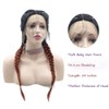 AFBeauty Copper Red Braided Wig for Women Synthetic Long Auburn