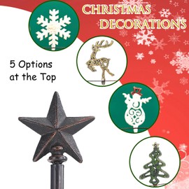 Christmas Stocking Holder Stand for Floor, Freestanding Stocking Holder with 8 Stocking Hooks, Metal Christmas Stocking Stand with Star for Modern Christmas Decor