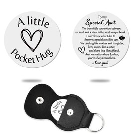 Aunt Christmas Birthday Gifts from Niece To My Special Aunt Pocket Hug Token Long Distance Relationship Gifts for Women Girls Auntie Aunty Token Gifts with Leather Keychain