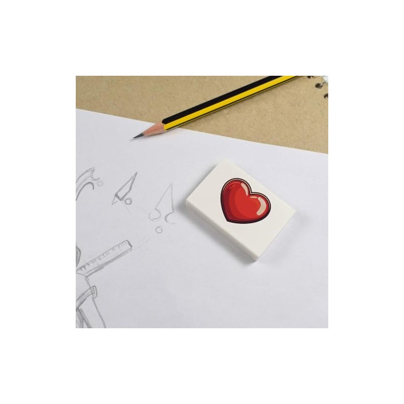 2 x 45mm 'Valentine's Heart' Erasers/Rubbers (ER00047395)