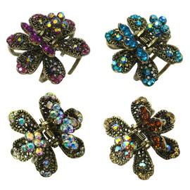 Set of 4 Small Round Metal Jaw Clips Claw Clips LPW86440-2-4d2